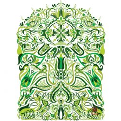 Zöld Erdőben ornamentika a zöld árnyalataiban